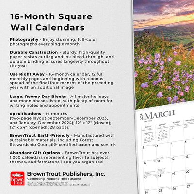 2024 BrownTrout Inspiration 12" x 12" Monthly Wall Calendar (9781975463250)