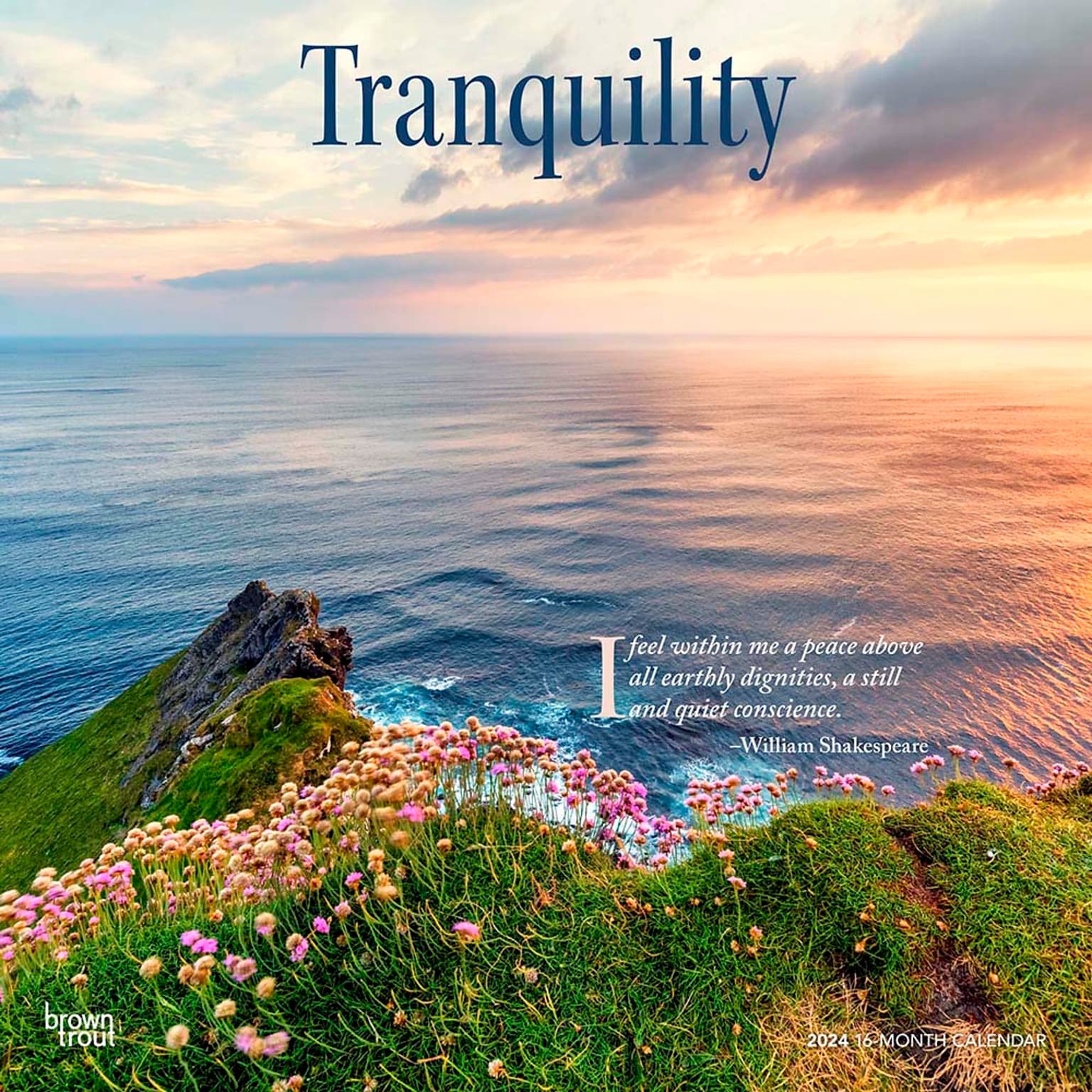 2024 BrownTrout Tranquility 12 x 12 Monthly Wall Calendar (9781975465421)