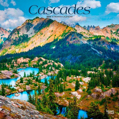 2024 BrownTrout Cascades 12 x 12 Monthly Wall Calendar (9781975462185)