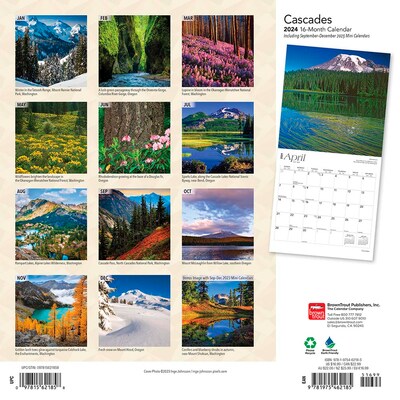 2024 BrownTrout Cascades 12 x 12 Monthly Wall Calendar (9781975462185)