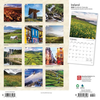 2024 BrownTrout Ireland 12 x 12 Monthly Wall Calendar (9781975463298)