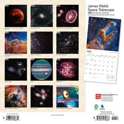 2024 BrownTrout James Webb Space Telescope 12 x 12 Monthly Wall Calendar (9781975470883)