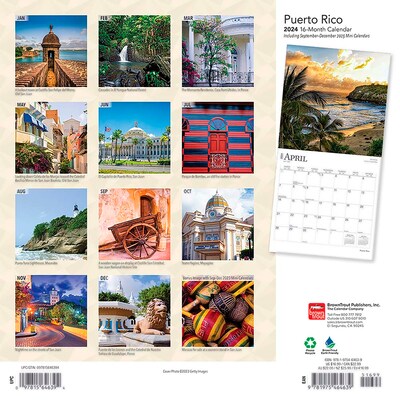 2024 BrownTrout Puerto Rico 12 x 12 Monthly Wall Calendar (9781975464639)