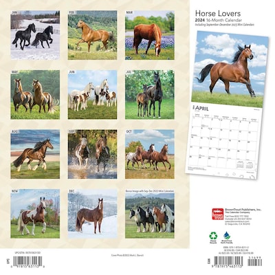 2024 BrownTrout Horse Lovers 12 x 12 Monthly Wall Calendar (9781975463113)