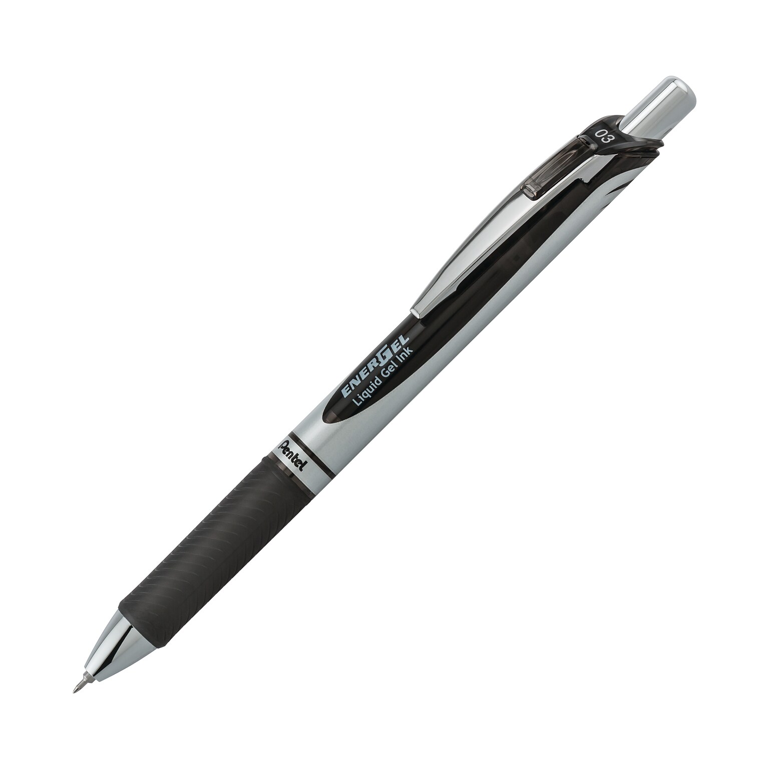 Pentel EnerGel RTX Gel Pens, Needle Tip Extra Fine Point, 0.3mm, Black Ink, Dozen (BLN73-A)