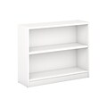 Bush Furniture Universal 2 Shelf Bookcase, Pure White (WL12413)