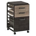 Bush Furniture Refinery Collection 3-Drawer Mobile Lateral File Cabinet, Letter Size, Rustic Gray (R