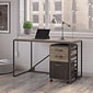 Bush Furniture Refinery 50W Industrial Desk with 3 Drawer Mobile File Cabinet, Rustic Gray (RFY006RG)