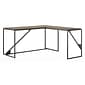 Bush Furniture Refinery 62"W L Shaped Industrial Desk, Rustic Gray/Charred Wood (RFY003RG)