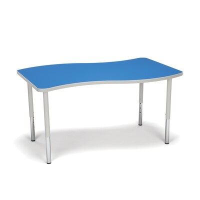 OFM Wave Adapt Series 54W x 35.75D Standard Height Adjustable Table, Blue (WAVE-L-LL-BLU)