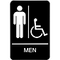 HeadLine Sign, ADA Restroom Sign, MEN Accessible, 6" x 9", Black / White