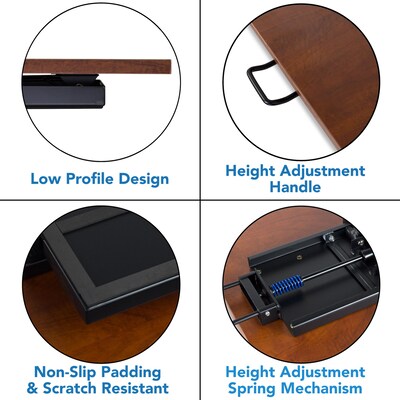 Mount-It! 17" Height-Adjustable Sit Stand Desk Converter, Brown (MI-7929-BRN)