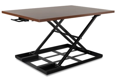 Mount-It! 17 Height-Adjustable Sit Stand Desk Converter, Brown (MI-7929-BRN)