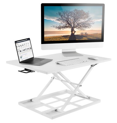 Mount-It! 32W Height Adjustable Standing Desk Converter, White (MI-7929-WHT)