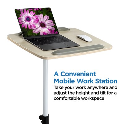 Mount-It! Rolling Laptop Tray, Height Adjustable Bedside Cart with Caster Wheels (MI-7946)