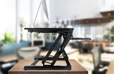 Mount-It! 35.5W Rectangular Adjustable Metal Standing Desk Converter, Black (MI-7955)
