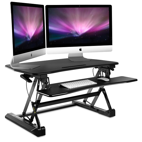 Mount-It! 6.25 - 17 Height Adjustable Sit Stand Desk Converter, Black (MI-7955)