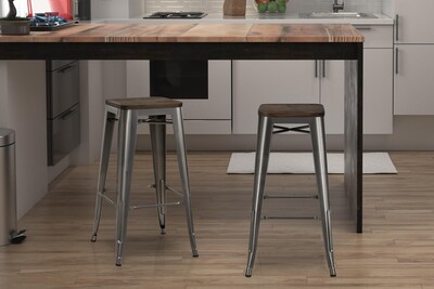 DHP Fusion Counter Stool Distressed Metal, Antique Gun Metal (S003105)
