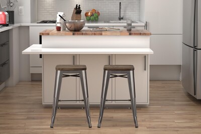 DHP Fusion Metal Backless Counter Stool, Antique Gun Metal (S002105)