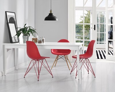 DHP Mid Century Modern Molded Chair, Red (C010503)