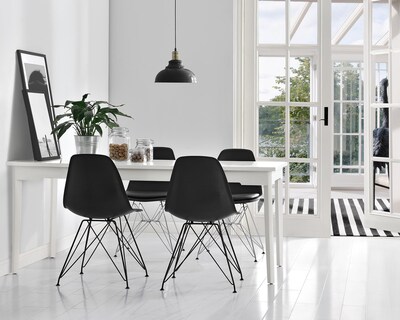 DHP Mid Century Modern Molded Chair, Black (C010501)