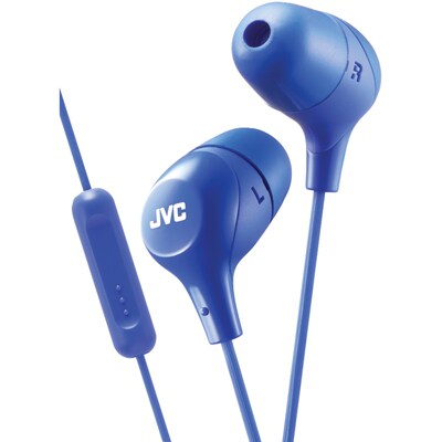 JVC HAFX38MA Marshmallow Inner-Ear Headphones with Microphone (Blue)