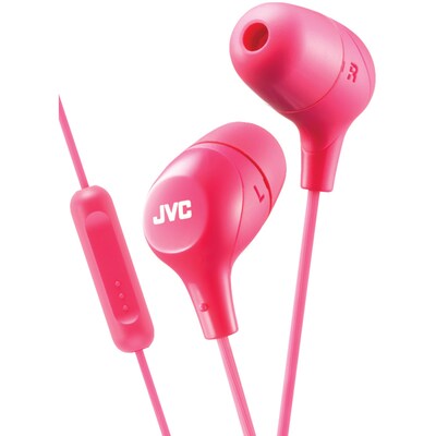 JVC HAFX38MP Marshmallow Inner-Ear Headphones with Microphone (Pink)