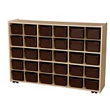 Contender™ Mobile 30 Tray Storage with Brown Trays - Assembled with Casters (C16032F-C5)