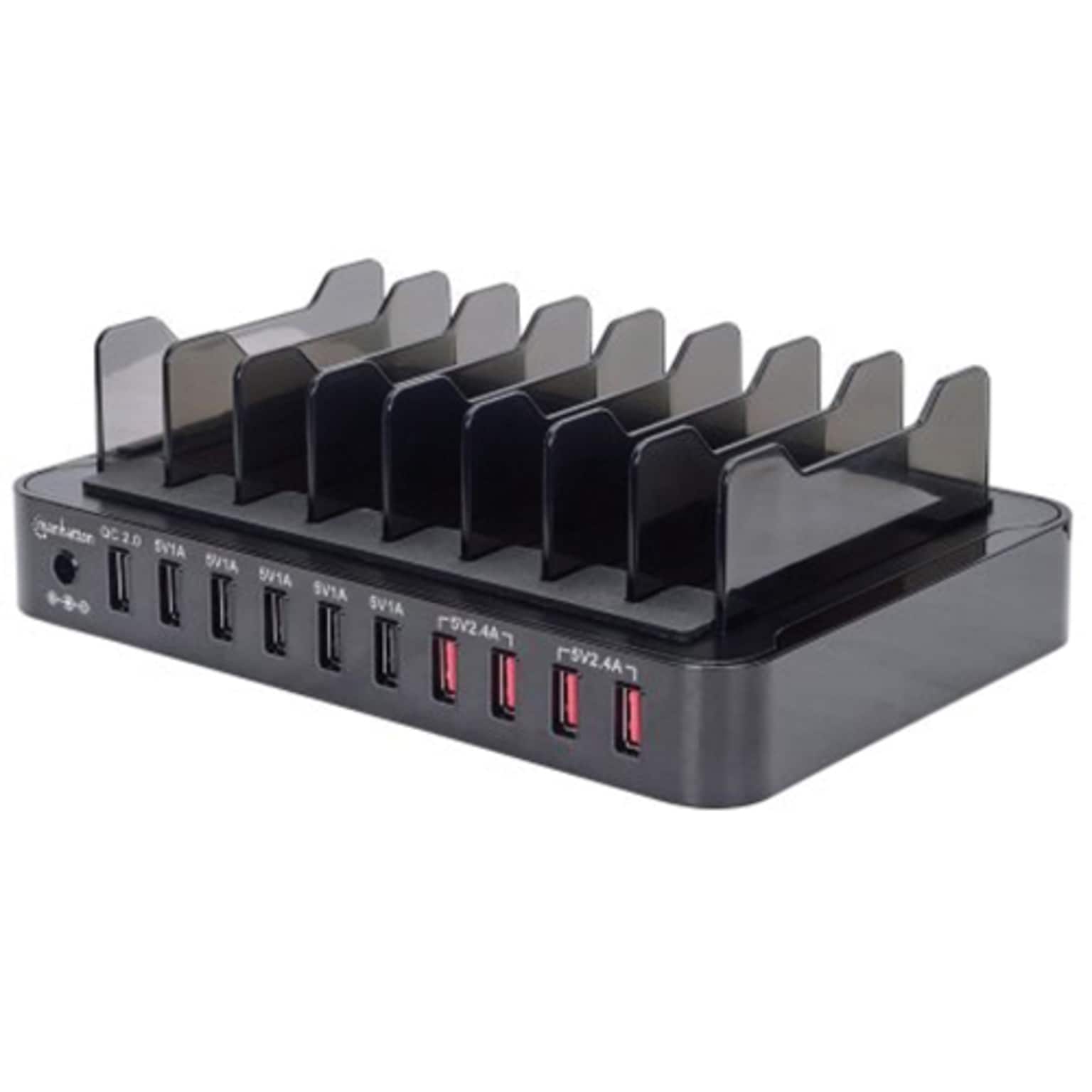 Manhattan USB Charging Station for Most Smartphones, Black (180009)