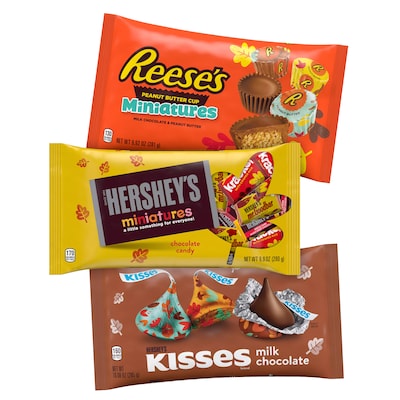 Hershey's Snack Size Assorted Chocolate Fall Candy, 3/Pack (600-00765)