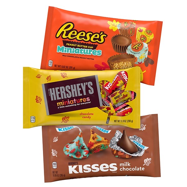 希少 黒入荷！ Hershey's Snack 3/Pack Candy, Fall Chocolate Assorted Size その他