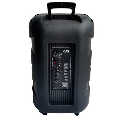 QFX 12-In. True Wireless Stereo Bluetooth Rechargeable Speaker with Wired Microphone & Stand, Black (PBX-1206SM)