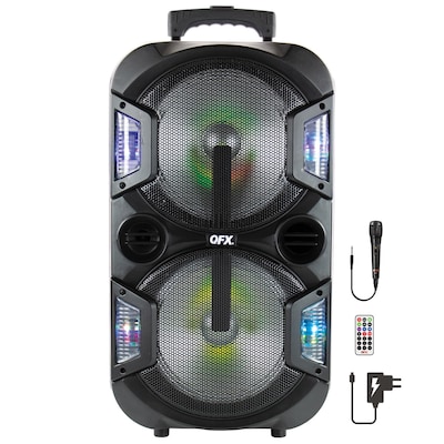 QFX 10-In. Portable Bluetooth Party Sound System, 2-Pack, Black (PBX-210)
