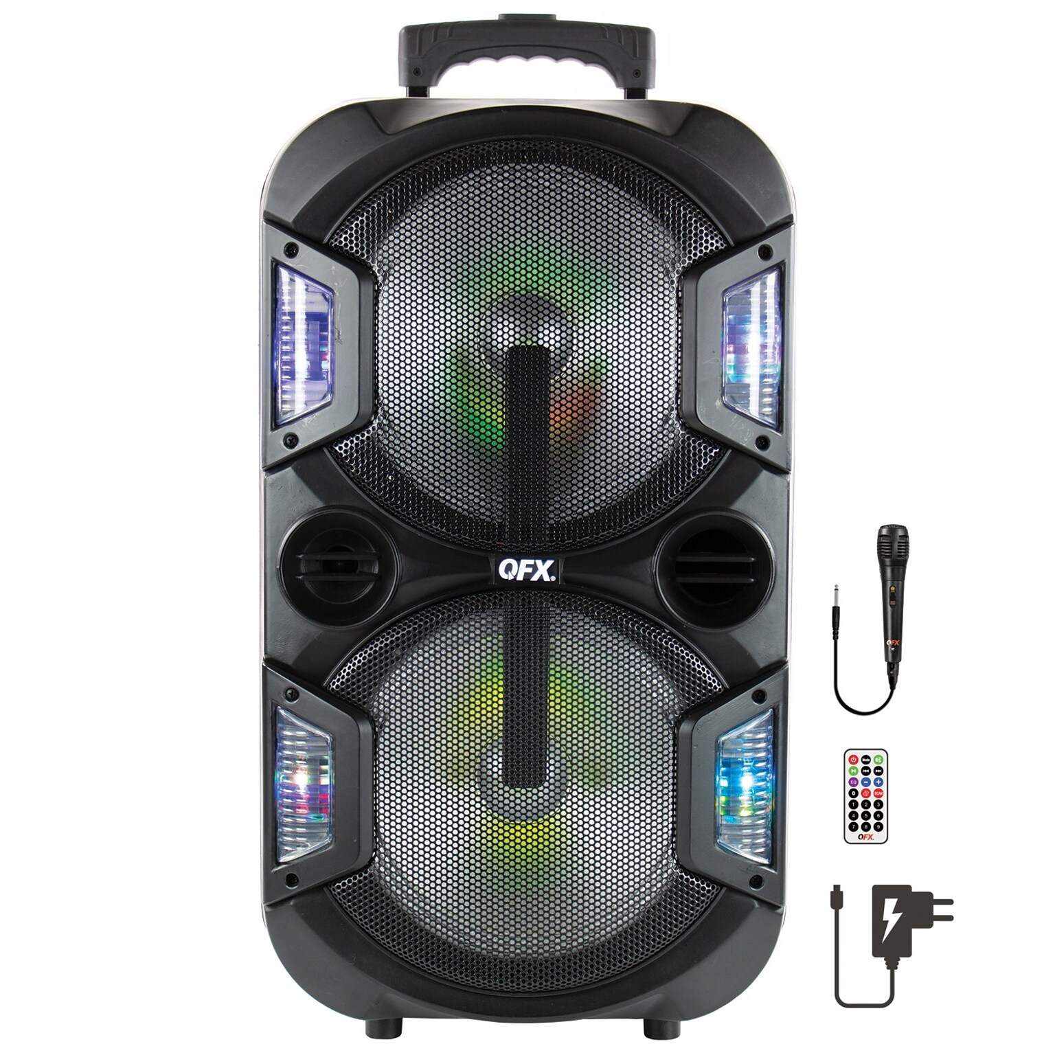 QFX 10-In. Portable Bluetooth Party Sound System, 2-Pack, Black (PBX-210)