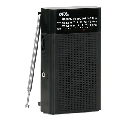 QFX AM/FM/Shortwave 3-Band Radio, Black (R-35)