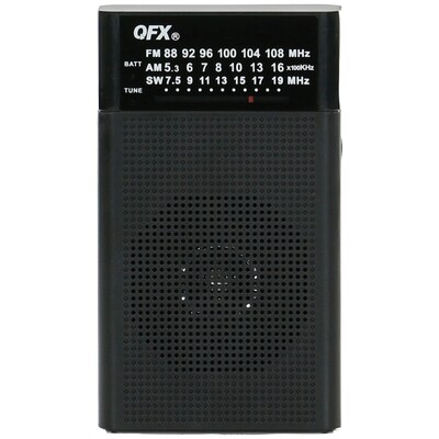 QFX AM/FM/Shortwave 3-Band Radio, Black (R-35)