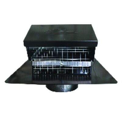 Builder's Best Black Metal Roof Vent Cap (4" Collar) (012635)