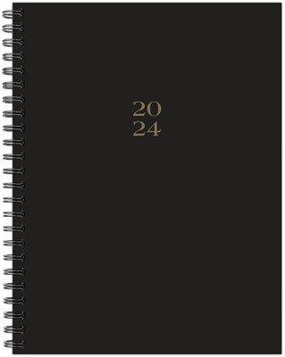 2024 Willow Creek Press Black 6.5 x 8.5 Softcover Weekly Planner (39359)