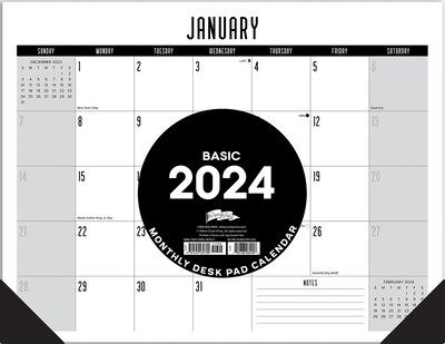 2024 Willow Creek Basic 22" x 17" Monthly Desk or Wall Calendar, Multicolor (39700)