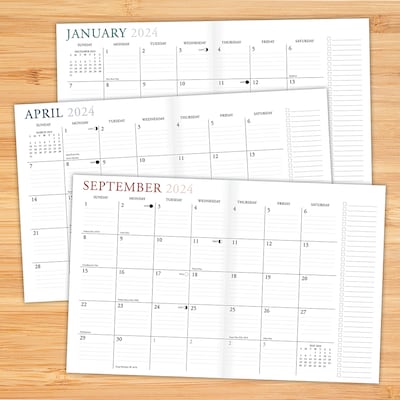 2024 Willow Creek Press Golden Pineapples 7.5" x 9.5" Booklet Monthly Planner (40379)