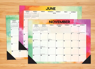 2024 Willow Creek Press Rainbow Gradient 2024 17" x 12" Desk Pad Large Calendar for Wall or Desk (40423)