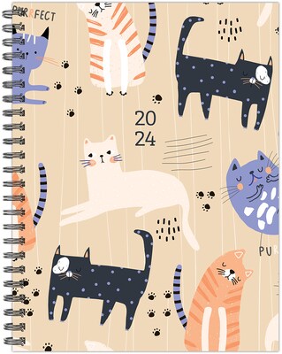 2024 Willow Creek Press Purrfect 6.5 x 8.5 Spiral Softcover Weekly Planner (39847)