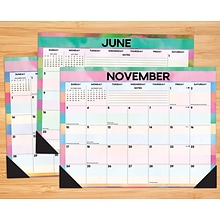 2024 Willow Creek Watercolor Stripes 22 x 17 Monthly Desk or Wall Calendar, Multicolor (38789)