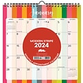 2024 Willow Creek Press Modern Stripe 2024  12 x 12 Spiral Wall Art Grid Calendar 12 x 12 (38956