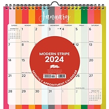 2024 Willow Creek Press Modern Stripe 2024  12 x 12 Spiral Wall Art Grid Calendar 12 x 12 (38956