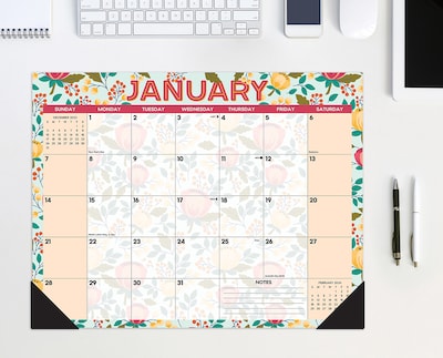 2024 Willow Creek Spring Floral 22 x 17 Monthly Desk or Wall Calendar, Multicolor (38765)