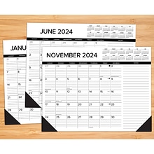 2024 Willow Creek Press Black & White 2024 22 x 17 Large Monthly Deskpad Calendar for Wall or Desk