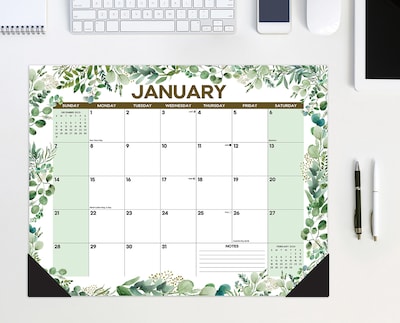 2024 Willow Creek Eucalyptus & Succulents 22 x 17 Monthly Desk or Wall Calendar, Multicolor (38758