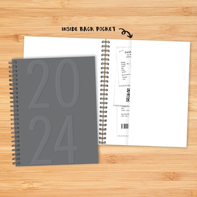 2024 Willow Creek Press Charcoal 6.5" x 8.5" Softcover Weekly Planner (39793)