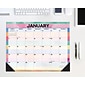 2024 Willow Creek Watercolor Stripes 22 x 17 Monthly Desk or Wall Calendar, Multicolor (38789)